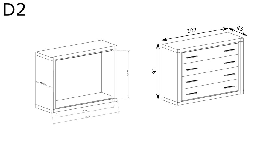 pojemna komoda do salonu Dallas