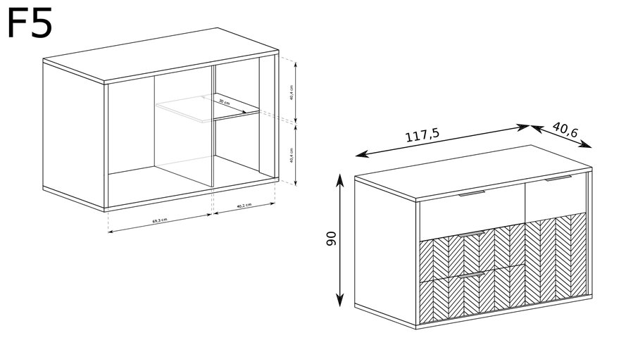 nowoczesna komoda FONTI widok front
