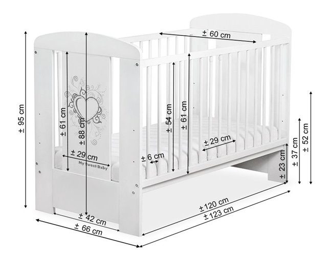 Drewniane łóżeczko niemowlęce