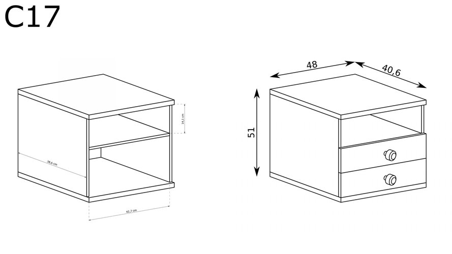 stolik nocny Cali z miejscem do przechowywania