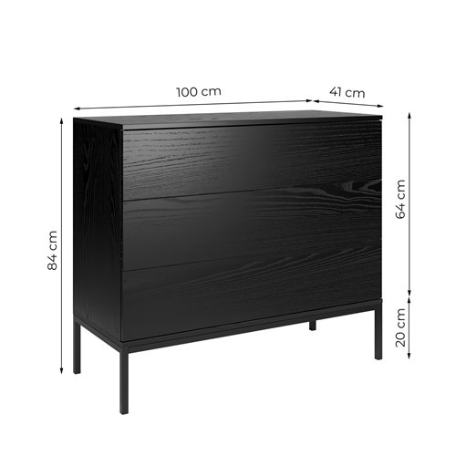 Czarna komoda loftowa