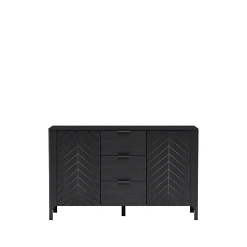 komoda jodełka czarna widok front