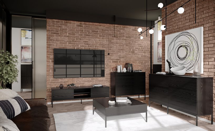 Czarna ława do salonu