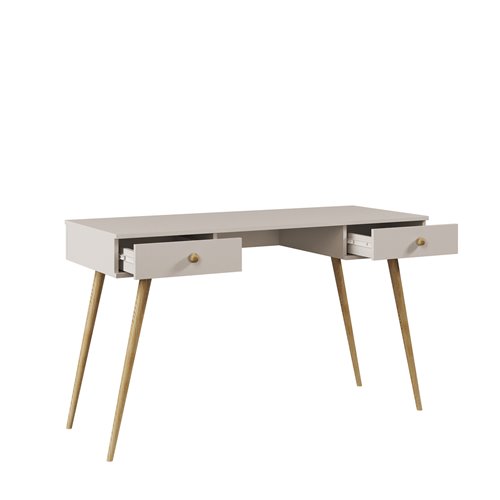 Biurko boho z drewnianymi nogami