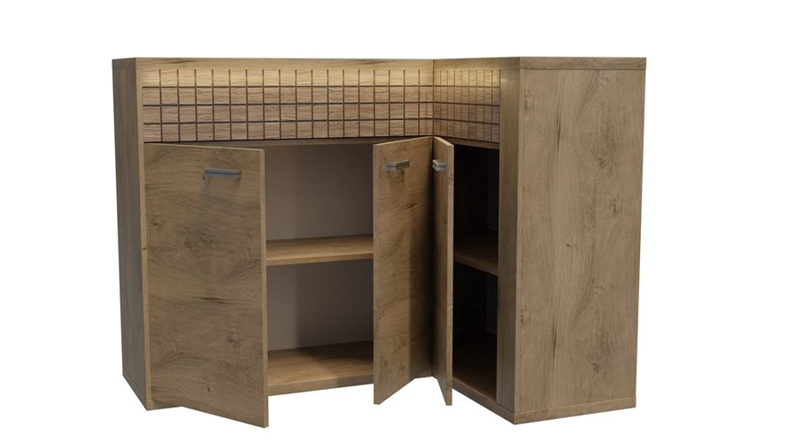 narożna komoda z szafkami