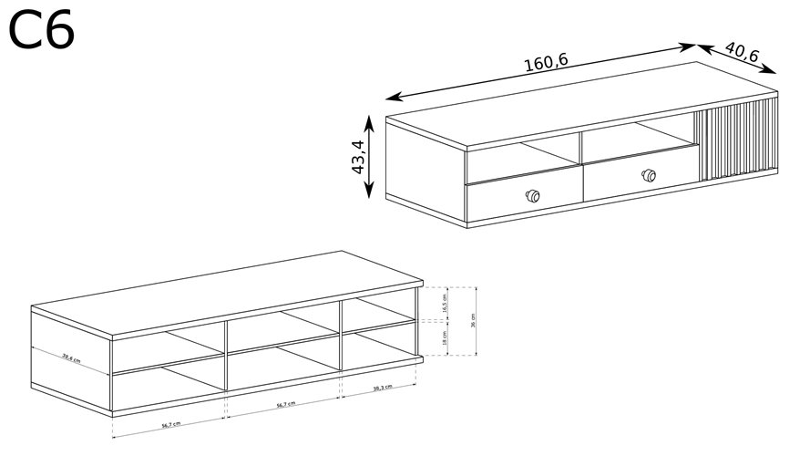 Szafka RTV pod telewizor w kolorze Artisan