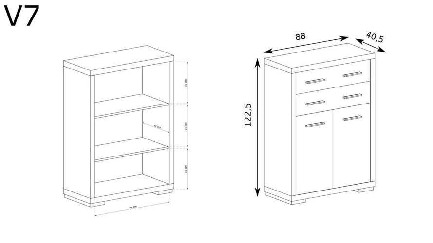 Komoda z metalowymi uchwytami