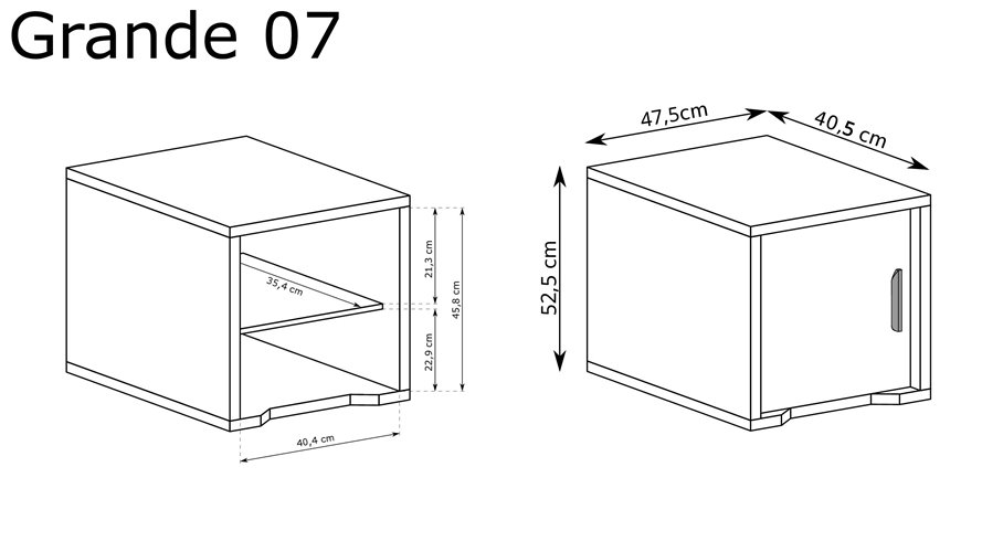 szafka nocna GRANDE 7 z drzwiczkami