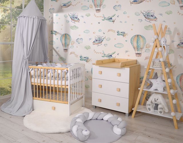 Skandynawskie łóżeczko niemowlęce