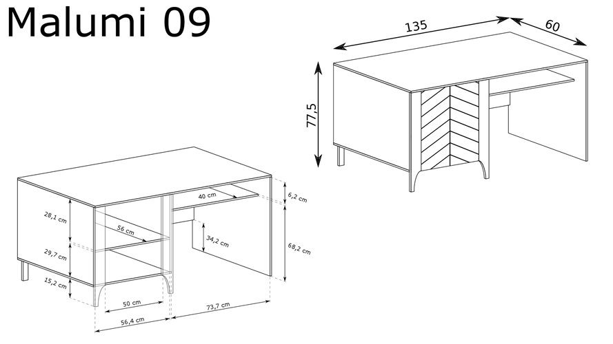 eleganckie biurko czarne