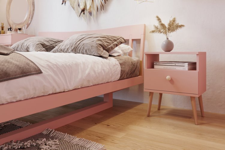 Stolik nocny boho drewniane nogi