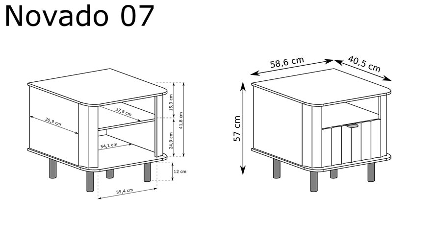 szafka nocna NOVADO 7 zamykany schowek