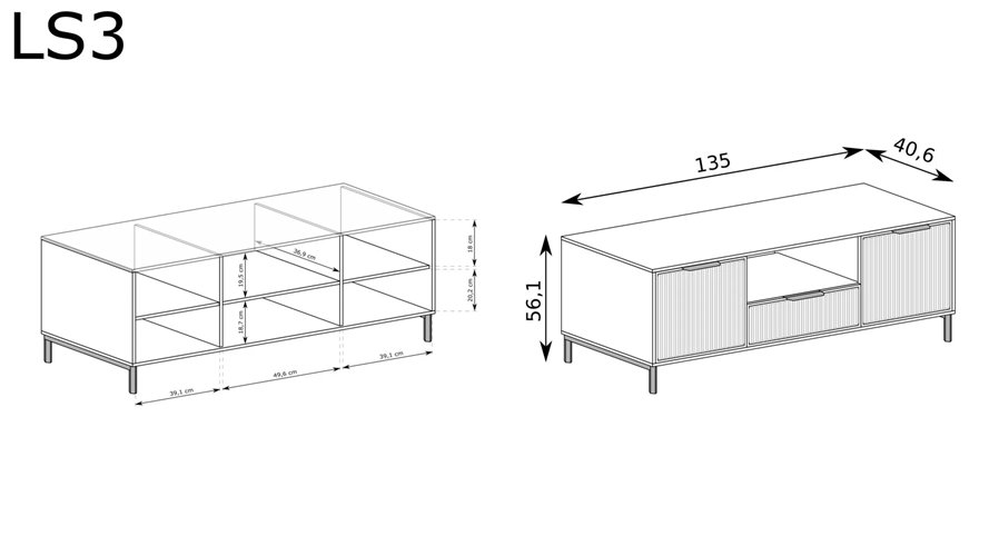 szafka RTV pojemna szuflada