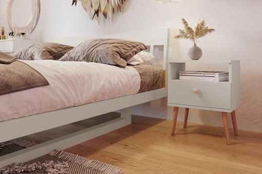 Stolik nocny boho z półką