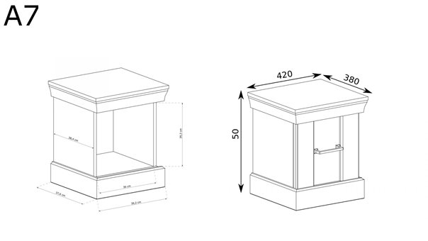 klasyczny stolik nocny ANTICA do sypialni
