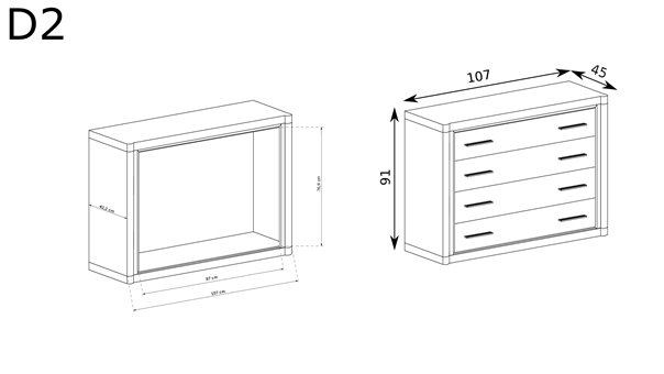 pojemna komoda do salonu Dallas
