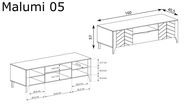 elegancka szafka RTV do nowoczesnego salonu