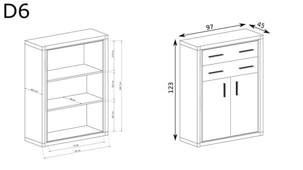 industrialna wysoka komoda do salonu