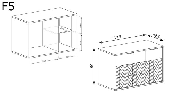 nowoczesna komoda FONTI widok front