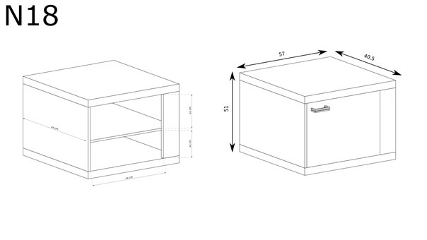 szafka nocna NATURAL do sypialni