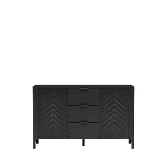 komoda jodełka czarna widok front