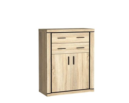 wysoka komoda Dallas z czarnymi listwami