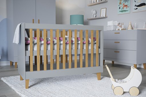 łóżeczko niemowlęce Kubi do pokoju dziecka