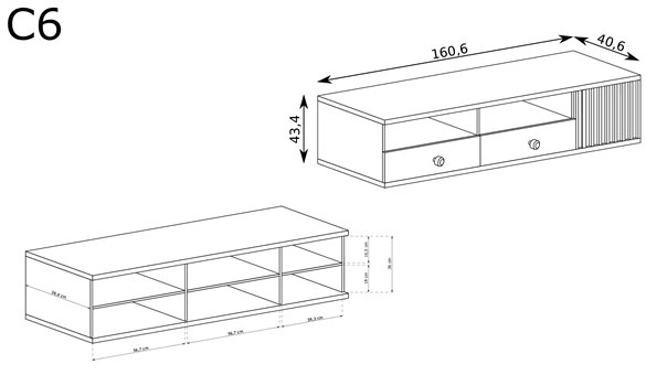Szafka RTV pod telewizor w kolorze Artisan