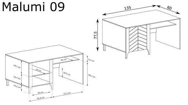 eleganckie biurko czarne