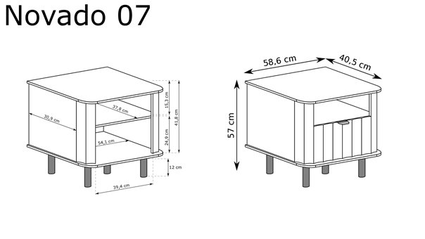 szafka nocna NOVADO 7 zamykany schowek