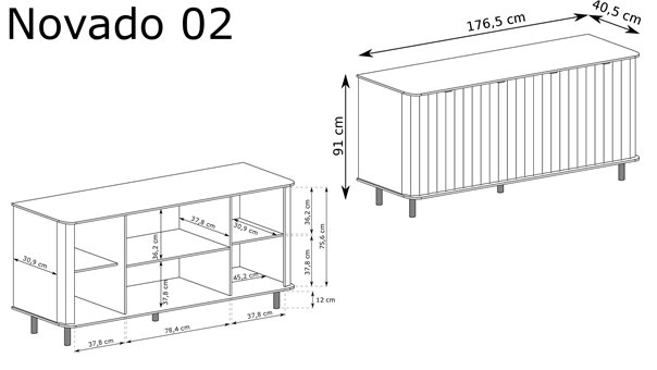 nowoczesna komoda na owalnych nogach