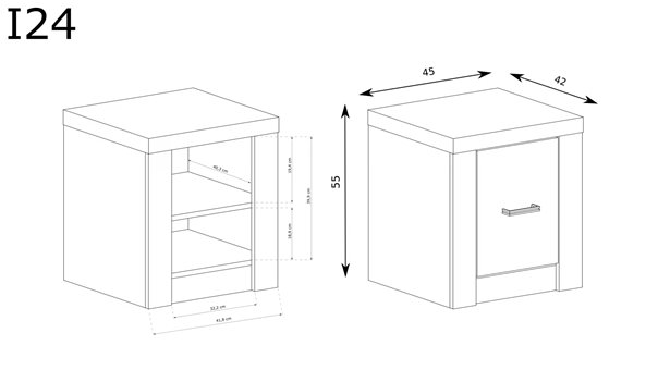 kompaktowa szafka nocna do sypialni